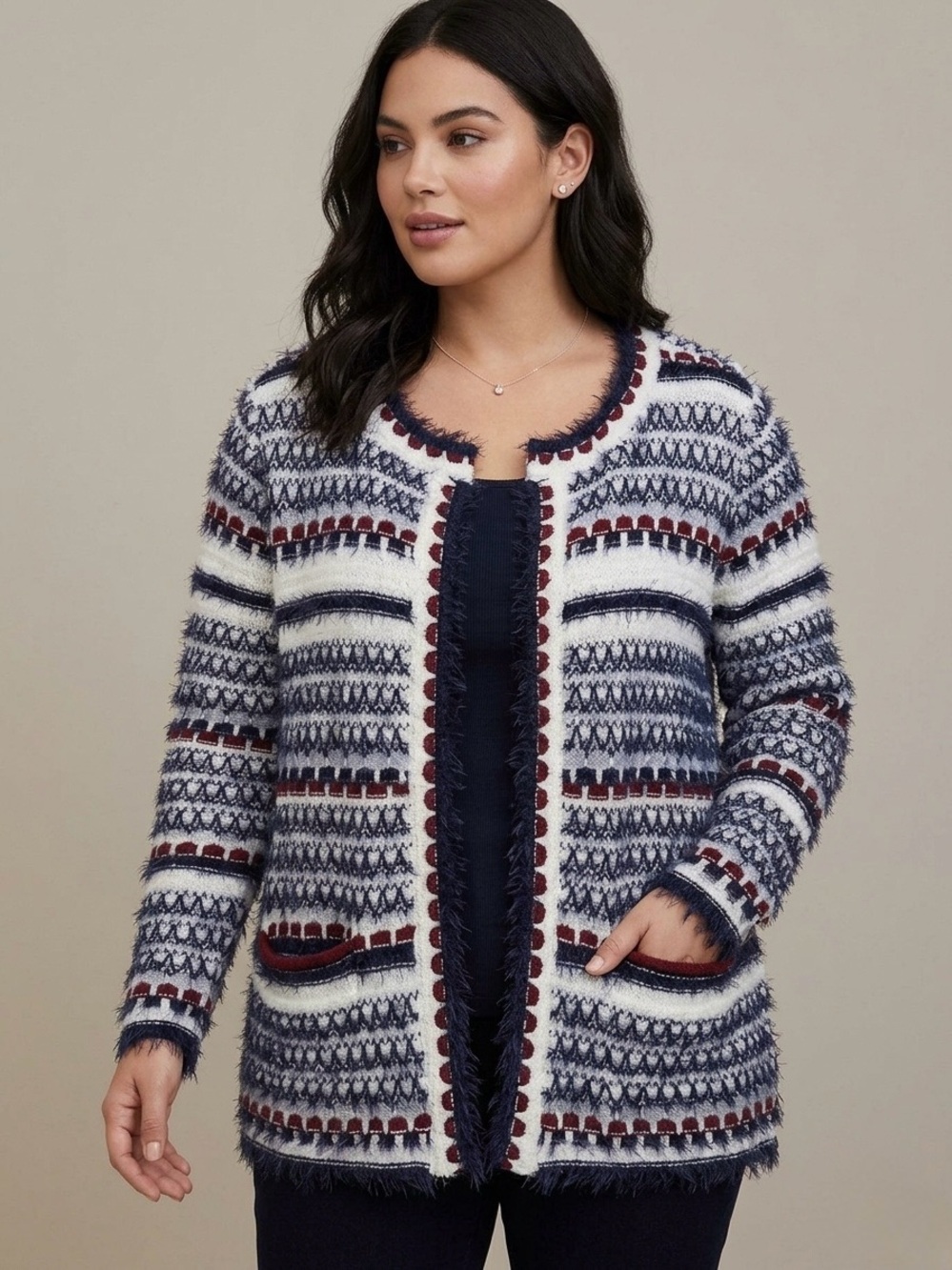 Lane Bryant Eyelash textured Knit Open Front Cardigan Sweater Size 18/20